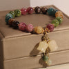 Natural Color Tourmaline Female Summer Ins Lily Pendant Bracelet