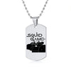 Engraved Squid Game Round Square Triangle Logo Stainless Steel Necklace Fashion Dog Tag Pendant Necklaces For Men Women