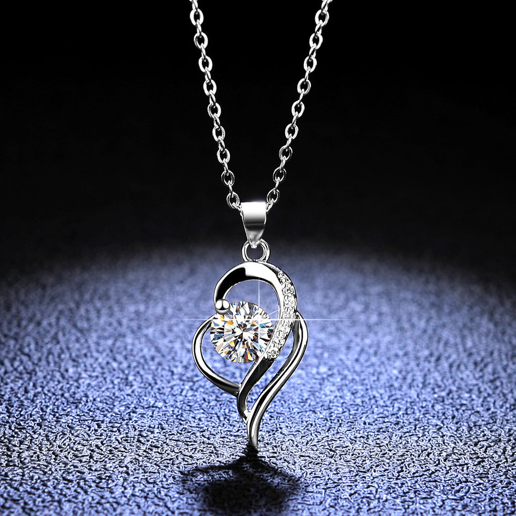D-color Diamond Necklace Silver Pendant