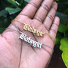 Old English Alphabet Angel Babygirl Princess Necklace