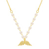 Zircon Angel Wings Necklace Pearl Necklace