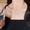 Escape Princess Simplicity Silver Bow Necklace Ins Style