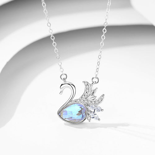 Swan Lake Necklace Female 925 Sterling Silver Feather Clavicle Chain