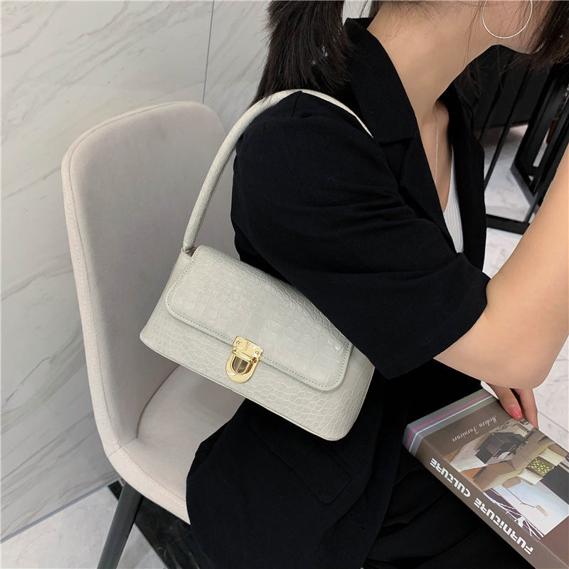 New Trendy Korean Style All-match Stone Pattern Fashion Shoulder Underarm Bag