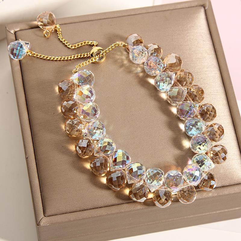 Crystal Woven Double-layer Bracelet For Women