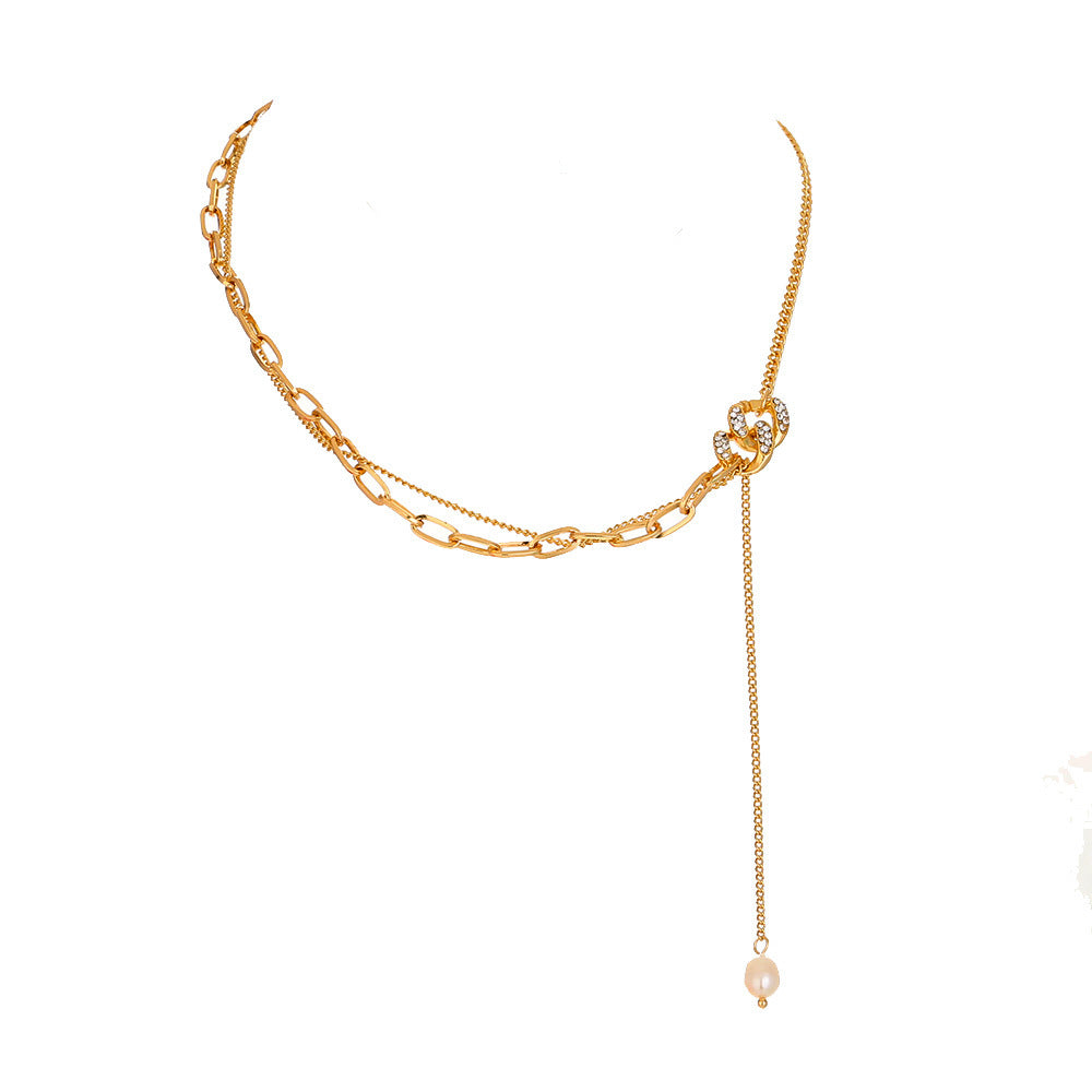 Stitching Winding Lattice Chain Clavicle Chain