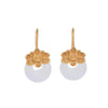 Silver Earrings Female Natural Hetian Jade Retro Personality Lotus