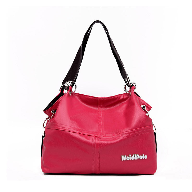 Women's Portable Fashion Stitching Messenger Shoulder Bag