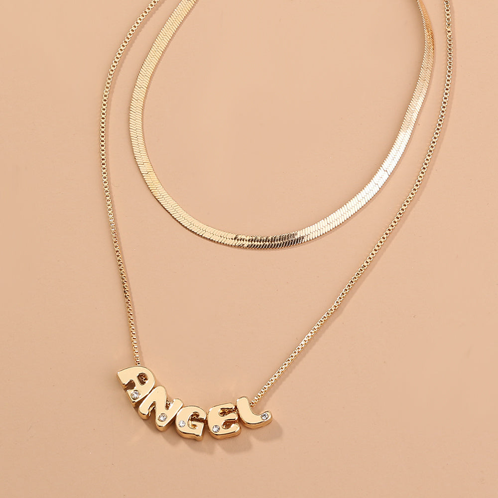 Monogrammed copper necklace