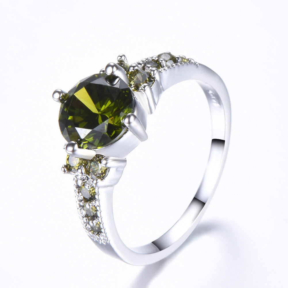 Ring Retro Female Japanese And Korean Purple Zircon Ring Diamond Ring