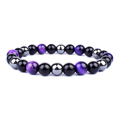 Tricolor Gem Bead Bracelets Tiger Eye Iron Ore Bracelet