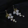 White Orchid Earrings Silver Elegant And Gentle
