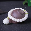 White Jade Bodhi Single Circle Bracelet Bodhi Root Buddhist Beads Hand String