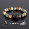 Twelve Constellation Elastic Bracelet Men Tigereye Couple Beaded