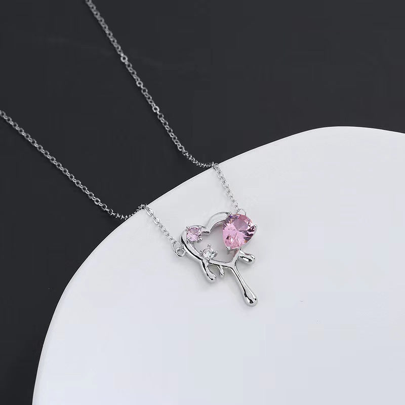 Women's Fashion Zircon Love Necklace