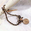 Bow Knot Short Pendant Necklace Portrait Coin Necklace