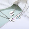 ThreeHeart-shaped Necklace Alloy Pendant Stitching Necklace Letters
