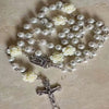 Rosary Necklace Rose Pearl Necklace Ornament