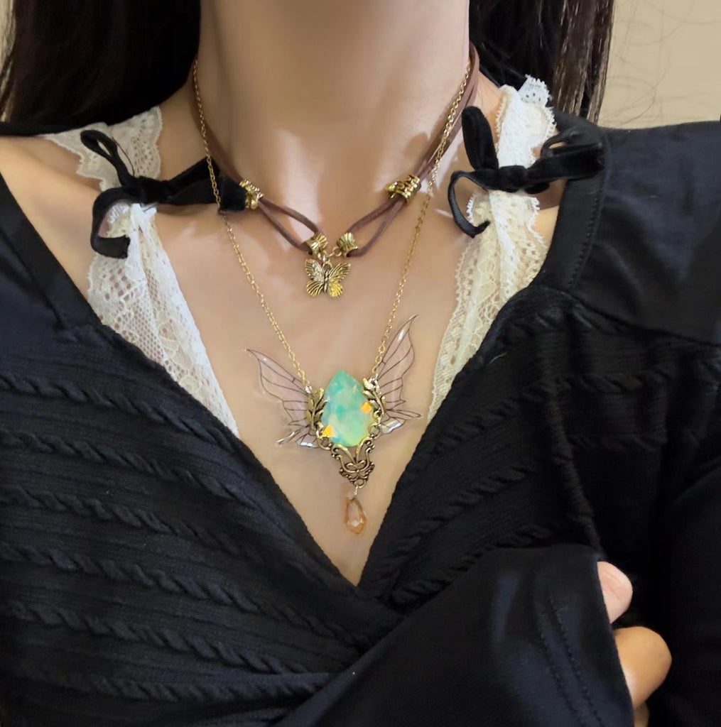 Double Brown Gemstone Necklace For Women Necklace