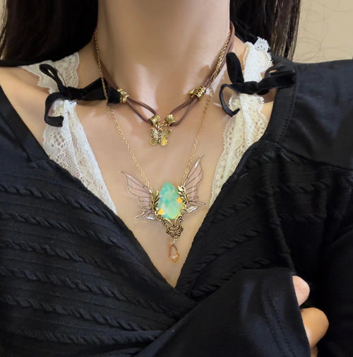 Double Brown Gemstone Necklace For Women Necklace
