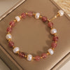 Natural Strawberry Quartz Bracelet Women