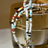 Necklace Double Layered Long Glass Bead Shell Necklace