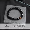 Twelve Constellation Stretch Bracelet Natural Yellow Tiger's Eye Bead Bracelets