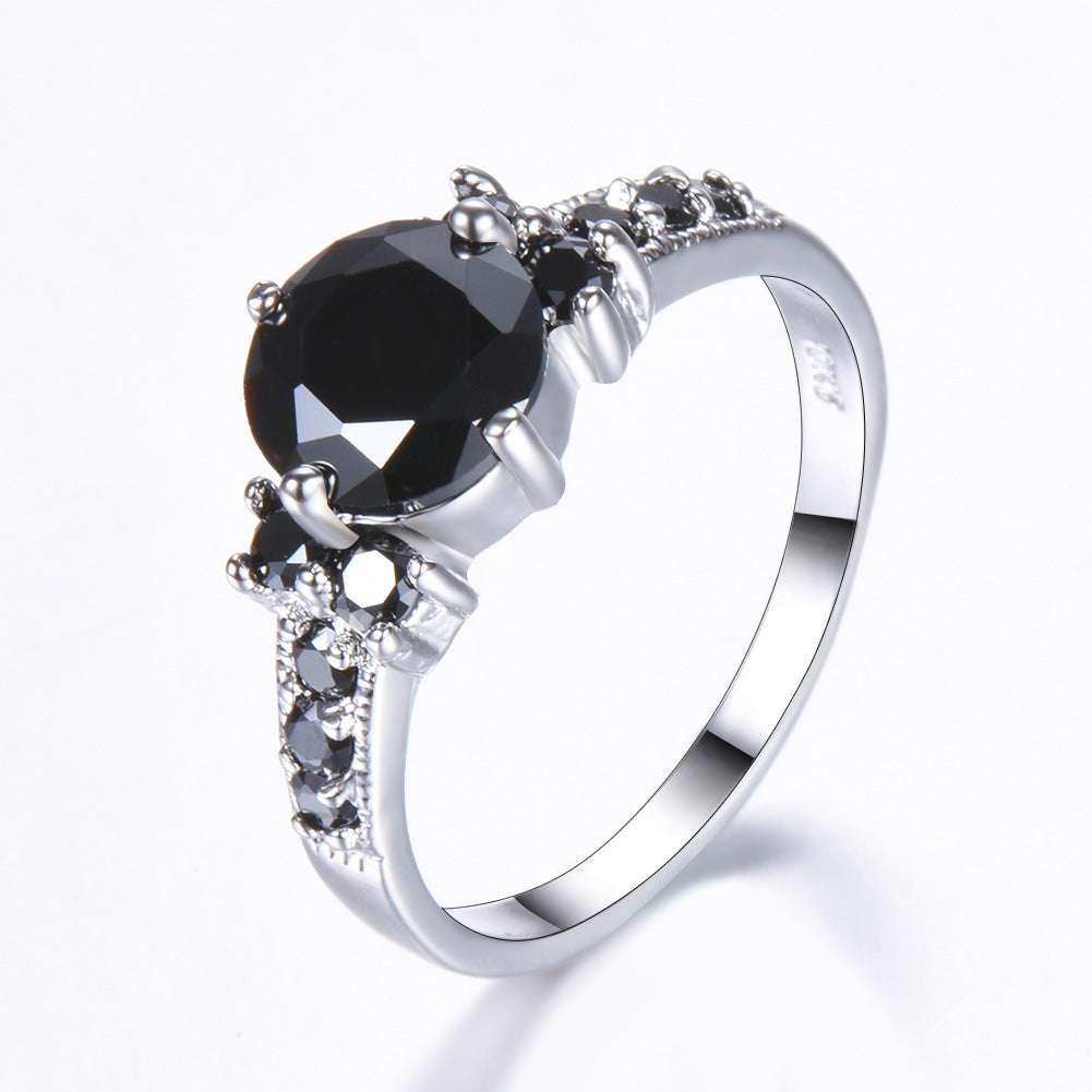 Ring Retro Female Japanese And Korean Purple Zircon Ring Diamond Ring