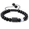 Twelve Constellation Black Glossy Bead Woven Bracelet