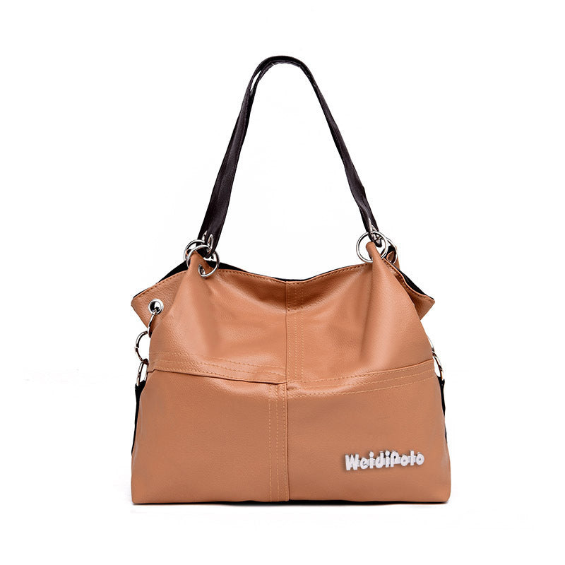 Women's Portable Fashion Stitching Messenger Shoulder Bag
