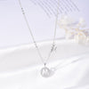 Sterling Silver Letter Necklace Female Micro Inlaid Pendant Necklace