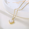 Mermaid Princess Pearl Love Stainless Steel Necklace Women