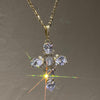Temperament Versatile Diamond Cross Pendant Necklace Female