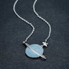 Colorful Full Diamond Fashion Planet Pendant Necklace