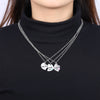 ThreeHeart-shaped Necklace Alloy Pendant Stitching Necklace Letters