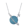 Colorful Full Diamond Fashion Planet Pendant Necklace