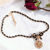 Bow Knot Short Pendant Necklace Portrait Coin Necklace