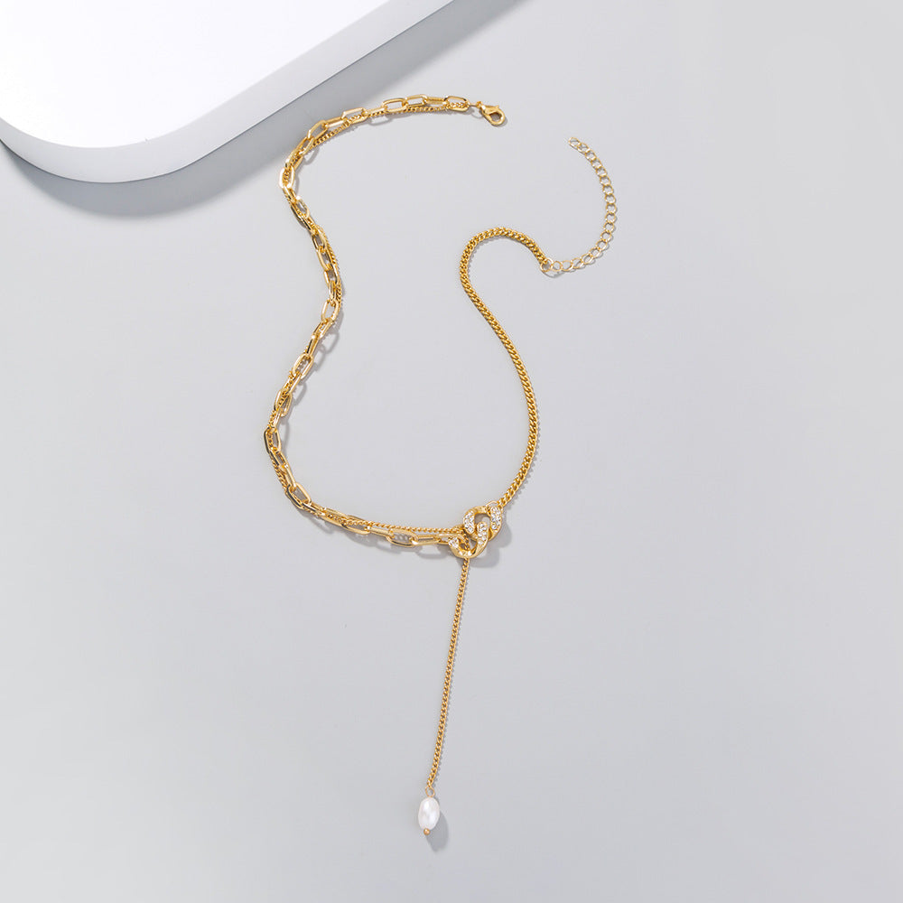 Stitching Winding Lattice Chain Clavicle Chain