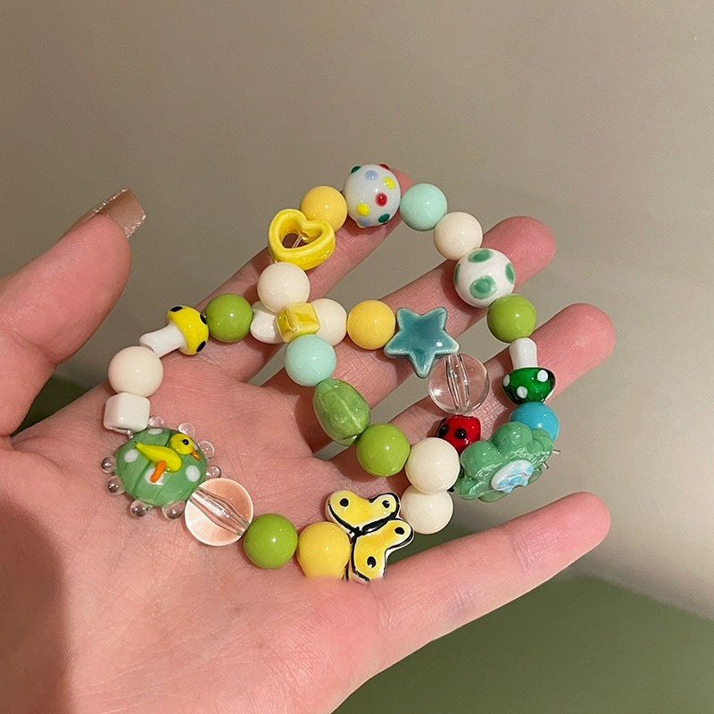 Cute LADYBIRD Beaded Bracelet Female Color