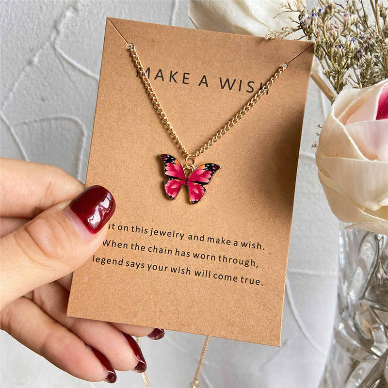 Multilayer Pearl Butterfly Necklace Multilayer Necklace Lady