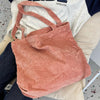 Corduroy Shoulder Bags Winter Fall Handbags Women Shopping Bags