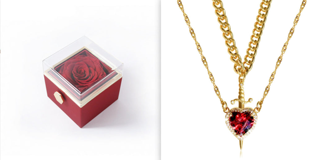 New Heart And Sword Necklace Set Couple Necklace