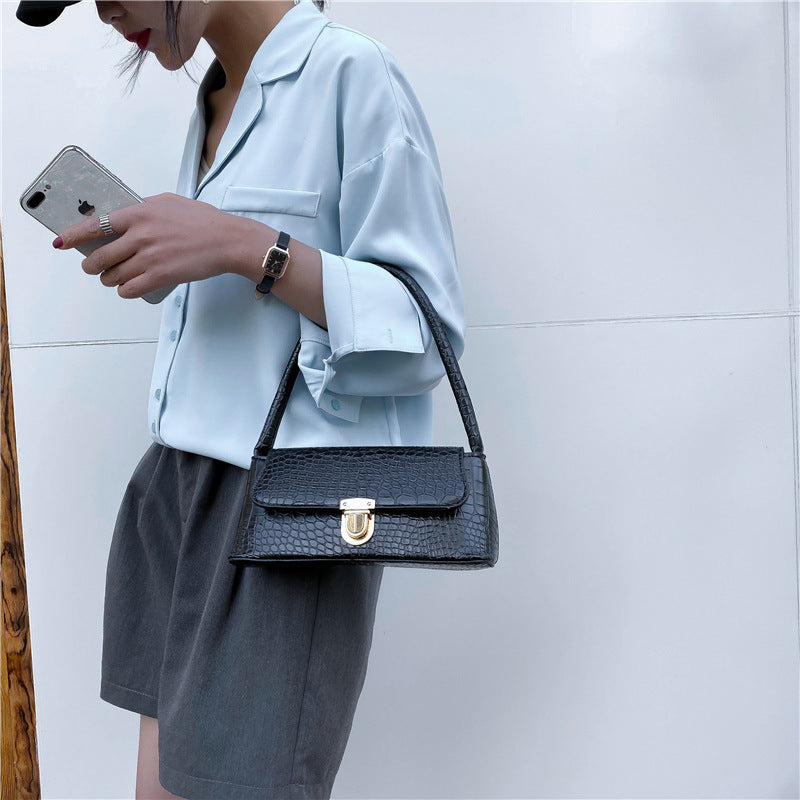 New Trendy Korean Style All-match Stone Pattern Fashion Shoulder Underarm Bag