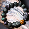 Natural Obsidian Pixiu Double Color Eye Bracelet Mythical Beast