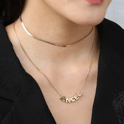 Monogrammed copper necklace