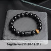 Twelve Constellation Stretch Bracelet Natural Yellow Tiger's Eye Bead Bracelets