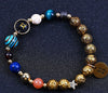 Twelve Constellations Bracelets Blue San Volcanic Rock Ancient & Gold Beaded Bracelet