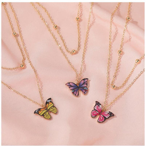 Colorful butterfly necklace