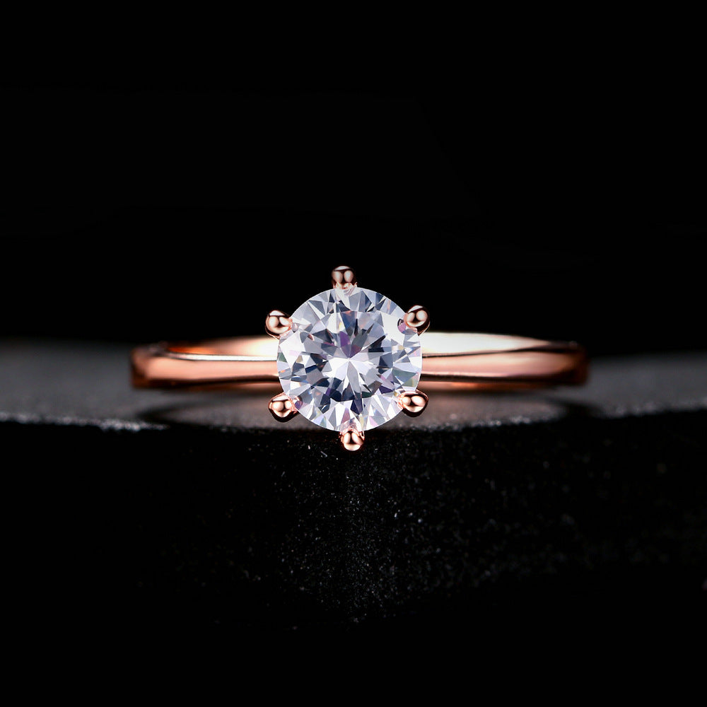Zircon Micro Inlay Engagement Ring