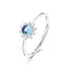 Blue Topaz Sunflower  Ring Ring